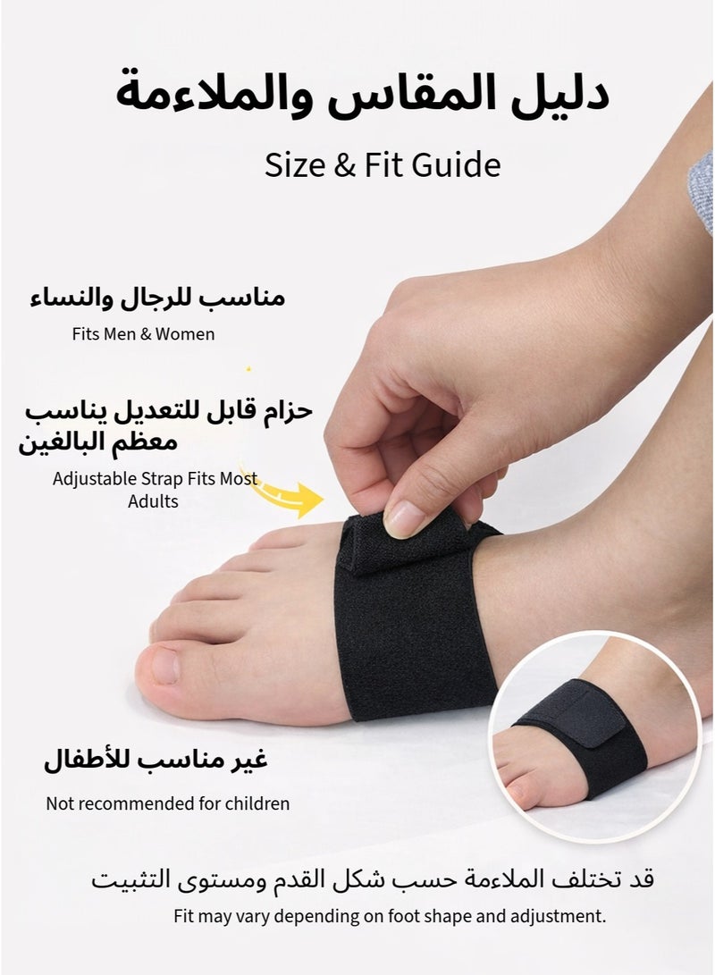 أيكبين وسادات دعم قوس القدم جل من IKBEN (زوج واحد) – دعامة قابلة للتعديل تُلبس على القدم لتخفيف ألم القدم المسطحة واللفافة الأخمصية – للرجال والنساء - Image 3